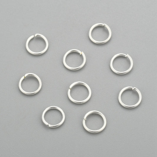 J212 - 50 pcs 304 Stainless Steel Open Jump Rings 6mm - 20 Gauge (0.8mm Thick) - Shiny Silver Plated