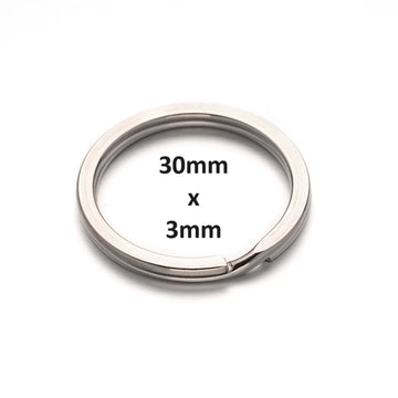 JR0014 - 10 pcs. 304 Stainless Steel Silver Tone Split Rings Key Rings - 30mm (1.18 inch) - Hypoallergenic! Tarnish Resistant! - 3mm Thick