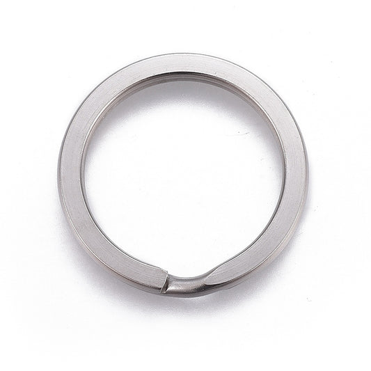 JR0016 - 10 pcs. 304 Stainless Steel Silver Tone Split Rings Key Rings - 32mm (1.26 inch) - Hypoallergenic! Tarnish Resistant! - 3mm Thick