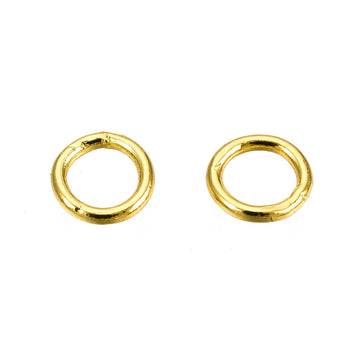 JR0020 - 50 pcs 304 Stainless Steel Soldered Closed Jump Rings 5mm - 20 Gauge (0.8mm Thick) - Golden - High Quality!