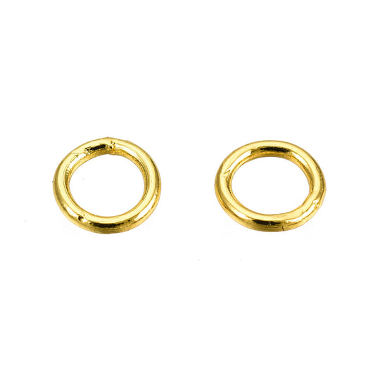 JR0020 - 50 pcs 304 Stainless Steel Soldered Closed Jump Rings 5mm - 20 Gauge (0.8mm Thick) - Golden - High Quality!