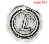 BD133 - 5 pcs. Antique Silver LARGE Letter "L" Alphabet Letter - 18mm x 18mm - Wax Design
