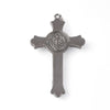 MP0072 - 1 pc. Alloy Gunmetal and Silver Tone Crucifix Cross Charm Pendant - 75mm x 45mm (2.95" x 1.8") - Hole Size: 9mm x 3mm - INRI