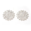 MP0084 - 10 pcs. Silver Tone Filigree Circle Metal Pendants Dangle Charms - Flower - 35mm (1.4") - Great for Earrings!