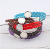 B005 - 10 pcs Assortment of Faux Leather Bracelets with 12mm Glue Pad Bezel Trays & Extender Chain - Adjustable from 7" to 9" - Double Braided Cord