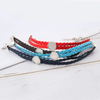 B005 - 10 pcs Assortment of Faux Leather Bracelets with 12mm Glue Pad Bezel Trays & Extender Chain - Adjustable from 7" to 9" - Double Braided Cord