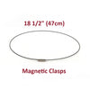 N104 - 10 pcs. Steel Memory Wire Choker Necklaces with Silver Magnetic Clasp - 18 1/2 inch - 1mm - THICK - Black - HIGH QUALITY - 47 cm
