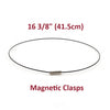 N106 - 10 pcs. Copper Based Memory Wire Choker Necklaces with Silver Magnetic Clasp - 16 3/8 inch - 1mm - THICK - Black - HIGH QUALITY - 41.5 cm