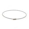 N104 - 10 pcs. Steel Memory Wire Choker Necklaces with Silver Magnetic Clasp - 18 1/2 inch - 1mm - THICK - Black - HIGH QUALITY - 47 cm