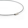 N104 - 10 pcs. Steel Memory Wire Choker Necklaces with Silver Magnetic Clasp - 18 1/2 inch - 1mm - THICK - Black - HIGH QUALITY - 47 cm