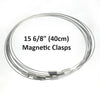 N117 - 4 pcs. Steel Memory Wire Choker Necklaces with Silver Magnetic Clasp - 15 6/8 inch - 1mm - THICK - Silver Tone - HIGH QUALITY - 40cm