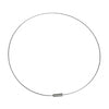 N117 - 4 pcs. Steel Memory Wire Choker Necklaces with Silver Magnetic Clasp - 15 6/8 inch - 1mm - THICK - Silver Tone - HIGH QUALITY - 40cm