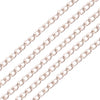 N149 - 10M (32.8ft) - Rose Gold Plated Curb Chain -3.4mm x 2.2mm Links