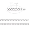 N153 - 25M (82ft) - 304 Stainless Steel Silver Tone Soldered Curb Chain - 4mm x 3mm x 0.6mm Links - Hypoallergenic! Tarnish Resistant