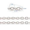 N202 - 10M (32.8ft) - 304 Stainless Steel Silver Tone Cable Soldered Chain - 2mm x 1.6mm Links - 0.4mm (26 Gauge) - Hypoallergenic! Tarnish Resistant!