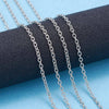 N202 - 10M (32.8ft) - 304 Stainless Steel Silver Tone Cable Soldered Chain - 2mm x 1.6mm Links - 0.4mm (26 Gauge) - Hypoallergenic! Tarnish Resistant!