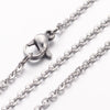 N224 - 10 pcs. 304 Stainless Steel Silver Tone Cable Chain Necklaces - 45cm (17.7") - 1.5mm
