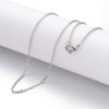 N224 - 10 pcs. 304 Stainless Steel Silver Tone Cable Chain Necklaces - 45cm (17.7") - 1.5mm