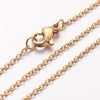 N225 - 10 pcs. 304 Stainless Steel 18K Gold Plated Cable Chain Necklaces - 50cm (19.7") - 1.5mm