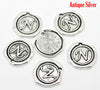 BD137 - 5 pcs. Antique Silver LARGE Letter "N" Alphabet Letter - 18mm x 18mm - Wax Design
