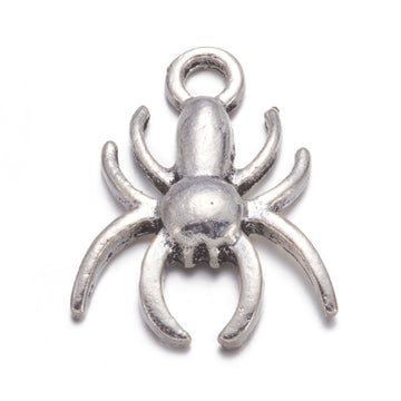 P030 - 30 pcs. Antique Silver Spider Charms Pendants - 18mm x 14mm - Hole Size: 2mm
