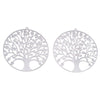 P1014 - 10 pcs. 201 Stainless Steel Silver Tone Circle Metal Pendants Dangle Charms  - Tree of Life - 47mm x 45mm (1.85" x 1.77")