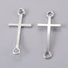 P306 - 10 pcs. Antique Silver Cross Charms Connectors Pendants - 39mm x 17mm