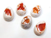 PS51 - 5 pcs. Genuine Mexican Fire Opal Teardrop Cabochons - To use with Bails and on Flat Pads! Sizes vary - Set T