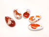 PS54 - 5 pcs. Genuine Mexican Fire Opal Teardrop Cabochons - To use with Bails and on Flat Pads! Sizes vary - Set W