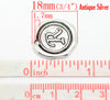 BD143 - 5 pcs. Antique Silver LARGE Letter "R" Alphabet Letter - 18mm x 18mm - Wax Design