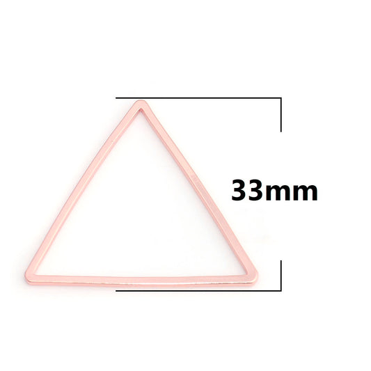 P501 - 10 pcs Rose Gold Plated Triangle Metal Dangle Charms Pendants - 33mm x 29mm - 1.3" - Great for Making Fringe Earrings, Necklaces, Dangles! (Copy)
