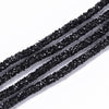 RR001B - 10 YDS - Black Rhinestone Glitter Tubing Rope Cord - 6mm Thick - 2mm Hole