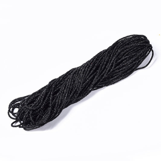 RR001 - 1 YD - Black Rhinestone Glitter Tubing Rope Cord - 6mm Thick - 2mm Hole