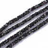 RR002 - 1 YD - Black and Silver Rhinestone Glitter Tubing Rope Cord - 6mm Thick - 2mm Hole
