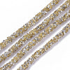 RR003B - 10 YDS - Gold and Silver Rhinestone Glitter Tubing Rope Cord - 6mm Thick - 2mm Hole