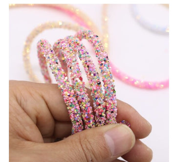 RR004 - 1 YD - Multicolor Rhinestone Glitter Tubing Rope Cord - 6mm Thick - 1.7mm Hole