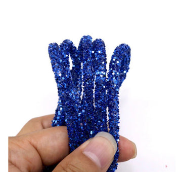 RR014 - 1 YD - Royal Blue Rhinestone Glitter Tubing Rope Cord - 6mm Thick - 1.7mm Hole