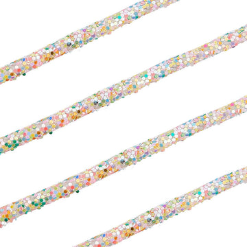 RR015 - 1 YD - Multicolor Rhinestone Glitter Tubing Rope Cord - 6mm Thick - 2mm Hole
