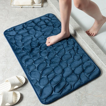 RUG001 - 1 pc. Blue Bathroom Mat - Super Absorbent - Non-Slip - 40cm x 60cm (16" x 24")