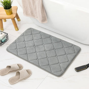 RUG002 - 1 pc. Gray Bathroom Mat - Super Absorbent - Non-Slip - 50cm x 80cm (20" x 32")
