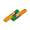 RW0079 - 4 pcs. Clear Orange and Green Stripe Resin and Wood Rectangle Flat Pendant - 52mm x 8mm - (2.05" x 0.32")