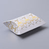 S005 - 50 pcs. White and Gold Kraft Paper Pillow Boxes Cases - 91mm x 63mm x 27mm (3.6" x 2.5"  x 1'") - Floral Pattern