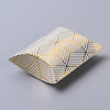 S012 - 50 pcs. White and Gold Kraft Paper Pillow Boxes Cases - 91mm x 63mm x 27mm (3.6" x 2.5"  x 1'") - Striped Pattern