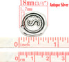 BD160 - 5 pcs. Antique Silver LARGE Letter "S" Alphabet Letter - 18mm x 18mm - Wax Design