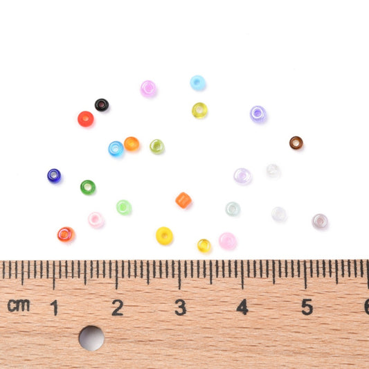 SBD001 - 24 Colors - 12/0 Glass Seed Beads - 2mm Diameter - Hole Size: 1mm - Assortment