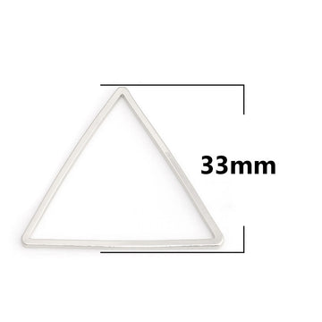 P398 - 10 pcs Silver Plated Triangle Metal Dangle Charms Pendants - 33mm x 29mm - 1.3" - Great for Making Fringe Earrings, Necklaces, Dangles! (Copy)
