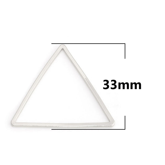 P398 - 10 pcs Silver Plated Triangle Metal Dangle Charms Pendants - 33mm x 29mm - 1.3" - Great for Making Fringe Earrings, Necklaces, Dangles! (Copy)