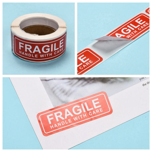 STFRA - 1 Roll of 150 pcs. Fragile Handle with Care Shipping Stickers - 1" x 3" (25.3mm x 76mm)