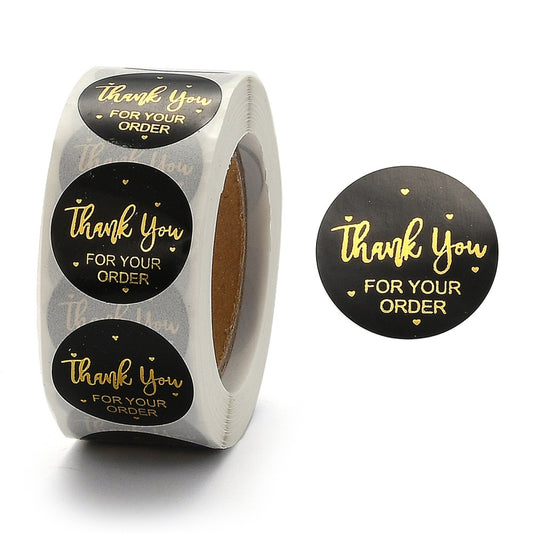 STTYB - 1 Roll of 500 pcs. Thank You Hearts Packaging Shipping Stickers - 1" (25mm)