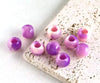 BD863 - 100 pcs Purple Smooth Acrylic Ball Spacer Beads - 12mm - Large Hole: 6mm - Fits European Cords and Paracord!